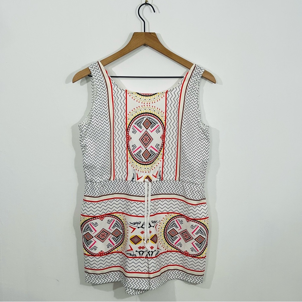 Choies Tribal Print Drawstring Waist Boho Romper Jumpsuit Shorts Tank Size S